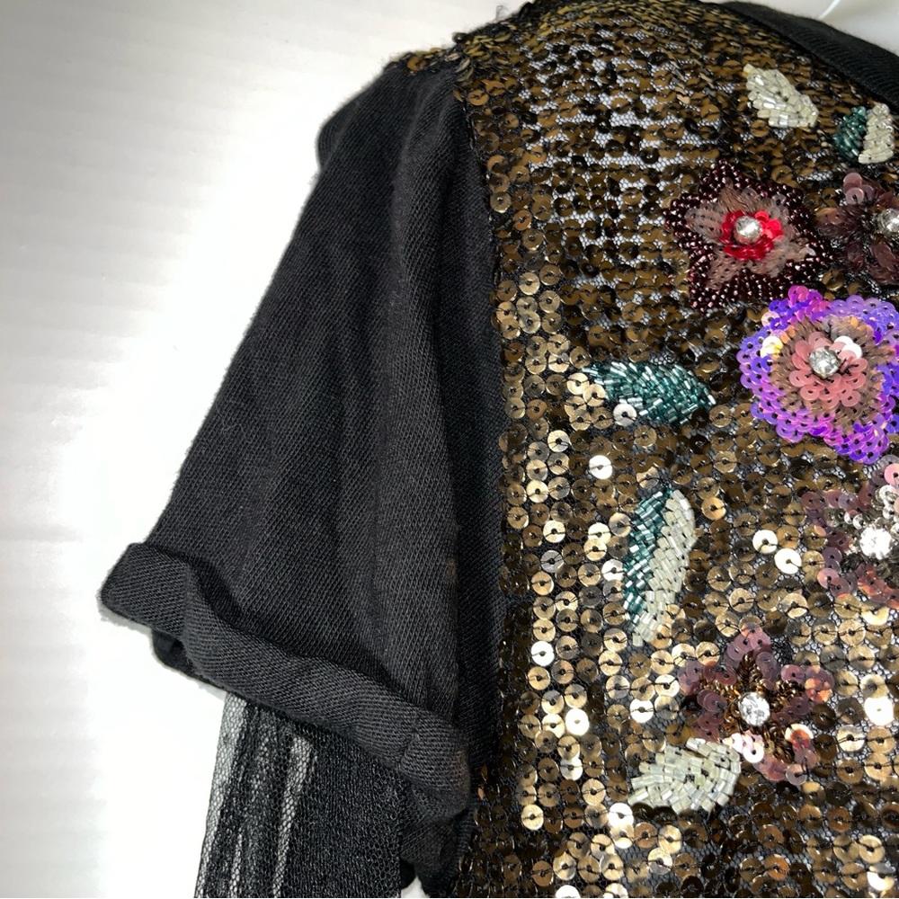 Free People / Life Of The Party Floral Sequined Top - Picture 5 of 13